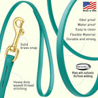 Viper Biothane K9 Working Dog Leash Waterproof Lead for Tracking Training Schutzhund Odor-Proof Long Line with Solid Brass Snap for Puppy Medium and Large Dogs, 10ft Blue Aqua