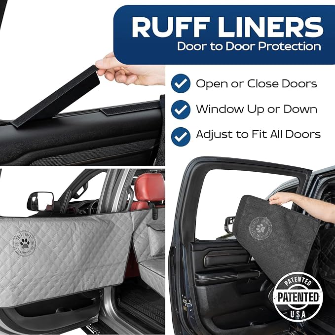 Ruff Liners Standard Back Seat Extender for Dogs, Gray – As Seen on Shark Tank – Hard Bottom Platform for Cars, SUVs & Mid-Size Trucks – 400lb Support, Waterproof – Rigid Back Seat Cover for Dogs