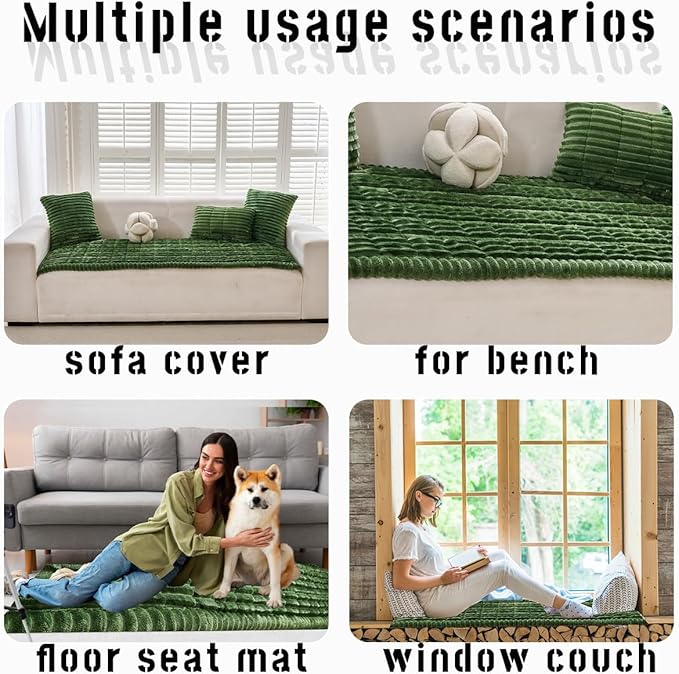 Mitid Sofa Cover Fuzzy Couch Cover for Pet, Couch Covers for Dogs Pets Mat | Washable Non-Slip Sofa Slipcover Cushion Protector Pets Friendly Mat, Dog Couch Cover, Square Couch Covers for Dogs Non Skid