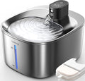 FEELNEEDY Wireless Cat Water Fountain Stainless Steel with Sensor, 4000mAh Battery Operated, 4L/135fl oz Pet Water Fountain for Cats Dogs, Ultra Quiet Cat Drinking Fountain with 2 Filters (YPD-C004S)
