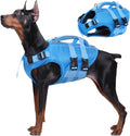 Kuoser Dog Life Jacket, High Flotation Reflective Dog Life Vest, Blue, XL | Adjustable Dog Lifejackets for Small Medium Large Dogs, Lifevest with Rescue Handle for Swimming, Boating, Lake, Beach & Pool