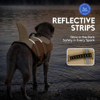 ASENKU Dog Life Jacket - Pet Safety Vest for Swimming & Boating, Shark Life Jacket with Floatation, Dog Lifesavers Swimsuits for Small Medium Large Dogs (Brown, M)