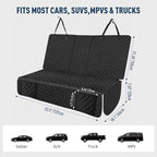 Dog Car Seat Cover, Back Seat Cover for Dog Pet Car Seat Universal Waterproof Scratch Proof Nonslip Durable Soft Pet Backseat Protector for Cars Trucks & SUVs (Black)