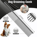 Wenshall Professional Dog Grooming Scissors Set, 7.0 Inch Titanium Straight & Thinning & Curved scissors and Comb for Dog grooming (Black)