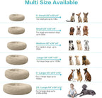 SAVFOX 30 inches Calming Donut Dog Bed - 3X Durable Plush Faux Fur, Machine Washable & Non-Slip, Fits up to 45 lbs, Beige
