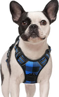 rabbitgoo Dog Harness, No Pull for Small Dogs with 2 Leash Clips, Pet Vest | No Choke with Handle, Adjustable Soft Padded, Reflective, Easy Control for Walking, Blue Plaid, Small