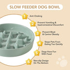 Havniva Slow Feeder Dog Bowls, Ceramic Dog Bowl Slow Feeder for Fast Eater | 1.6 Cups Puzzle Dog Food Bowl, Slow Feeding Bowls for Medium Dogs, Non-Slip Rubber Base, Anti-Choking