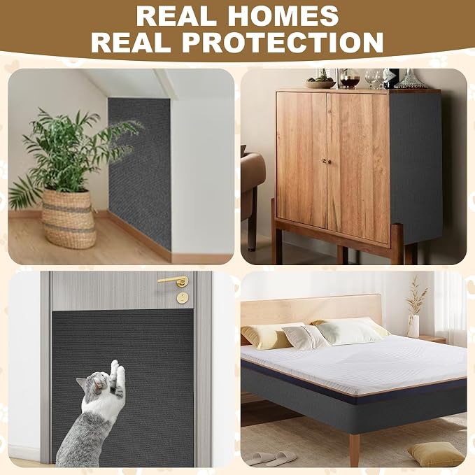 78.7"x15.8" Cat Scratching Mat Self Adhesive Furniture Protector Trim Fit | Stop Cat Scratching Furniture With Thick Felt Protector, Strong Adhesive, Easy Trim, Protects Couch Sofa Wall Instantly