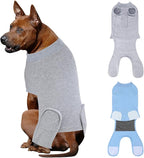 2 Packs Breathable Cotton Dog Recovery Suit for After Neuter Spay Abdominal Wounds Protector, Professional Anti-Licking Onesies for Male Female Pets Surgery Bandages, 2XL Red & Blue Pure