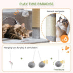 Taoqimiao 79in Cat Tree, Tall Large Cat Tower for Indoor Adult Cats S10W | Easy assembly, Sturdy, Multi Level, Easy Clean, Cozy Condo, Perches, Baskets, Suitable for Kittens and Adult Cats