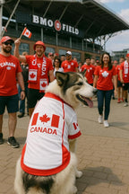 Parisian Pet Team Canada Dog Jersey - Breathable Mesh Puppy Football Jersey - Lightweight Stretch Sporty Dog Clothes - Summer Shirts for Medium Dogs - Soccer Jersey for Dogs - Sportswear Pet Clothes