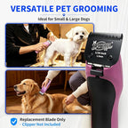 4 Pack Pet Grooming Clipper Blades with Steel Cutters, Sizes 10, 7FC, 5FC & 4FC, Black, Compatible with Andis, Oster A5, Wahl KM10 A5 Style Dog Clippers