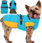 QBLEEV Warm Dog Jacket - Reflective, Adjustable Winter Coat with Turtleneck for Cold Weather, Waterproof Fleece Snowsuit for Small, Medium, Large Dogs
