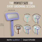 Tauro Pro Line Deshedding Wooden Brush for Dogs & Cats, Medium (M), Purple | Dematting & Detangling, for Mid-Length to Long Coats, Flexible Cushion, Ideal for Doodles & Poodles