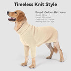 cyeollo Dog Sweater Long Sleeve Knitted Turtleneck Pullover Warm Clothes | Ultra Soft Warm Knit, Full Coverage, 4-Way Stretch for Easy Movement, Easy On & Off, Winter Daily Wear for Small Dogs