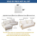 Eismodra Couch Cover,Sectional Couch Covers,Sofa Covers for 3 Cushion Couch,Anti-Slip Sofa Slipcovers for Dogs Cats Kids Loveseat Recliner L Shaped Armrest Backrest,White 36''x36''(Only 1 Piece)