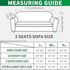 MAXIJIN Stretch Couch Cover Sofa Covers for 3 Cushion Couch (71"-91" Washable Sofa Slipcovers with Non-Slip Foam & Elastic Strap, Dog Cat Pet Friendly Furniture Protector (Large, Light Gray)