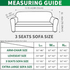 MAXIJIN Stretch Couch Cover Sofa Covers for 3 Cushion Couch (71"-91" Washable Sofa Slipcovers with Non-Slip Foam & Elastic Strap, Dog Cat Pet Friendly Furniture Protector (Large, Navy Blue)