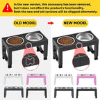 XIAZ Elevated Dog Bowls Large Breed Raised Dogs Bowl Stand Large/Medium Sized Dog Stainless Steel Food Water Bowl Stands 5 Heights Adjustable 9/11/12/14in Black Pet Feeder Dish Station