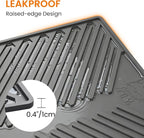 Cat Litter Box Mat Large Litter Trapping Mat for Cat | 34" x 22", Silicone, Foldable, Non-Slip, Friendly Soft on Cat Paws, Easy to Clean, Scatter Control, Light gray