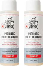 SKOUT'S HONOR Probiotic Itch Relief Shampoo for Dogs, 16 oz, 2-Pack | Non-Medicated Microbiome-Friendly Formula with Avocado Oil and Omega-3s, Paraben & Sulfate-Free, Unscented