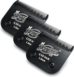Size 10 Detachable Pet Grooming Clipper Blade with Steel Cutter, 1/16 Inch (1.5 mm) Cut Length, Black, Compatible with Andis, Oster A5, Wahl KM10, 3 Pack