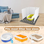 FHTONGE Large Cat Litter Box Enclosure Splash Guard with Litter Catch Mat | Litter Pan Privacy Screen for Floor Wall Protector, Universal Kitten Toilet Box Cover Hideaway Divider, Pee Shield Surround