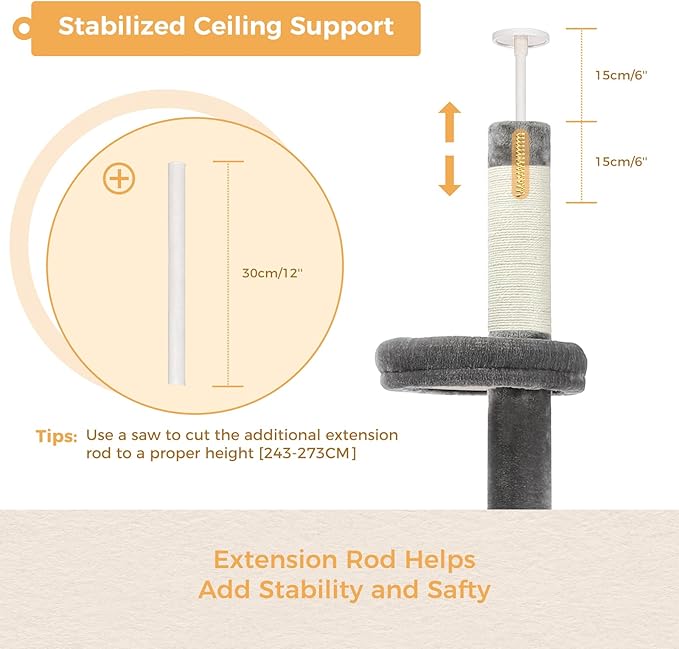 PETEPELA Cat Tree for Indoor Cats, 34.6" Small Cat Tower with Scratching Posts, 2 Condos, Scratching Ramp & Dangling Toys, Cat Play House for Kittens and Small Cats | Compact tower with thick sisal posts, 2 condos, dangling toys & a cozy top bed—for ki...