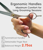 Professional Curved Dog Grooming Scissors 7.5'' Rose Gold 440C Stainless Steel Pet Cutting Shears Safety Trimming Shearing for Dogs Cats