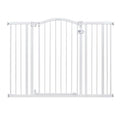 Ingenuity Extra Tall & Wide Safety Pet and Baby Gate, 29.5"-53" Wide, 38" Tall, Pressure or Hardware Mounted, Install on Wall or Banister in Doorway or Stairway, Auto Close Walk-Thru Door - White