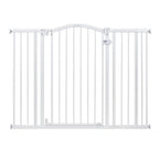 Ingenuity Extra Tall & Wide Safety Pet and Baby Gate, 29.5"-53" Wide, 38" Tall, Pressure or Hardware Mounted, Install on Wall or Banister in Doorway or Stairway, Auto Close Walk-Thru Door - White