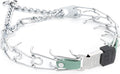 Herm Sprenger Chrome Plated Steel Dog Collar with Quick Release ClicLock Buckle and Biothane Insert Training Collar for Dogs Made in Germany (Sage Green, 22in x 3.0mm(Neck Size up to 18-19in))