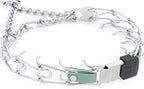 Herm Sprenger Chrome Plated Steel Dog Collar with Quick Release ClicLock Buckle and Biothane Insert Training Collar for Dogs Made in Germany (Sage Green, 22in x 3.0mm(Neck Size up to 18-19in))