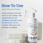 Cat Allergen Neutralizing Spray for Humans | Non-Toxic and Safe, Immediate Results, Easy to Use, and Pet Friendly - A Few Sprays Every 2-3 Days for Relief