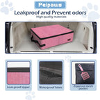 Portable Cat Travel Litter Box. Zipped Lid, Collapsible Litter Box for Cats. No Leakage, No Smell. Easy to Carry. Used for Hotels, Camping, Car (Pink,M)