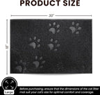 Andalus Large Cat Litter Mat, Pack of 2 - Waterproof, Non-Slip & Easy to Clean Cat Litter Box Mat for Extra Efficient Pet Litter-Trapping, Black (30” X 18”)