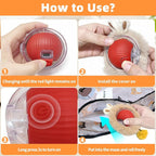 Interactive Cat Toy for Indoor Cats-Hide and Seek Cat Toy with 5-Holes Mat,Automatic Cat Toy Ball with Mouse Squeak in Pouch,Rechargeable Kitten Toy,Motion Activated Ball