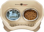 Neater Pet Brands Neater Feeder Deluxe Mess Proof Dog Bowls Elevated for Small Dogs Under 19 lbs, Made in USA, No Spill Raised Dog Food Bowl Stand Feeding Station, Food and Water Bowl Set, Cappuccino