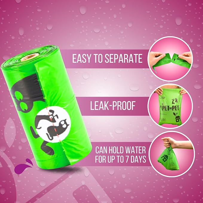 Pet N Pet Poop Bags For Dogs, Green 540 Counts Lavender Scented Dog Poop Bags Rolls, Dog Bag, Pet Waste Bag