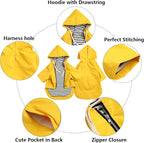 Dog Raincoat rain Jacket Raincoat Dogs Waterproof Small Medium Breeds Zip Closure Storage Pocket Harness Hole Yellow S