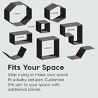 IRIS USA 4-Panel Dog Playpen, Pet Enclosure, Dark Gray | Puppy Training, Flexible Boundary, Configurable Layout, Multi-Shape Setup, Tool-Free Assembly, Stable Non-Tip Base