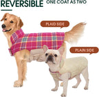 Kuoser Waterproof Dog Coat, Reversible Dog Jacket for Large Dogs, Rose L | Adjustable Durable Doggie Winter Coat for Groowing Puppies Warm Puppy Cold Weather Apparel