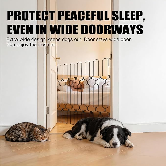Retractable Dog Gate for Front Door, 35.4" Wide 30.7‘’ Tall Safety Metal Pet Gate for Dogs When Opening, Easy Install Front Entry Dog Door Barrier