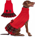 KYEESE Dog Sweater Dress Turtleneck Thick Knit Pullover for Cold Weather | Stretchy Fit, Lightweight & Warm, Cozy Knit Comfort, Cute Bow Accent, Gentle on Sensitive Skin, Comfortable Daily Wear