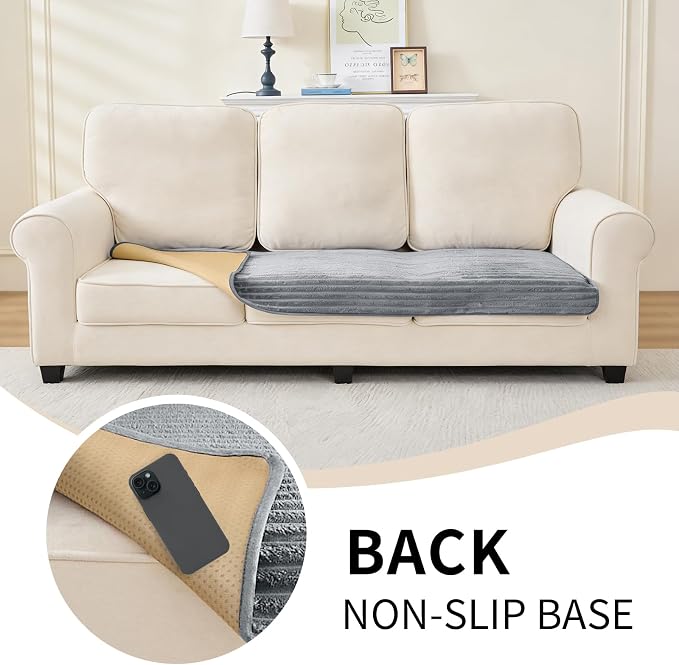 100% Waterproof Couch Covers for Dogs, 35"×59" Washable Couch Cover, Non Slip Sectional Couch Covers for 3 Cushion Sofa Cover Pet Friendly, Cat and Dog Couch Bed Cover-Light Grey