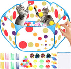 Cat Ball Pit for Cats, Include 226 Pcs Interactive Cat Toy for Indoor Kittens, Cat Enrichment Toys for Bored Indoor Cats Self Play Kitty Toys Bundle Pack Entertainment(Blue)