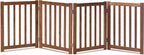 LZRS Wooden Free Standing Foldable Dog Gate Indoor – 80" W x 24" H, Extra Wide Step-Over Safety Pet Gate for Doorways, Stairs, Hallways, Large Spaces & Playpen for Puppies Indoor Use, Oak