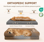 Comfort Expression Orthopedic Dog Bed for Extra Large Dogs with Bolster | Waterproof Dog Couch Bed with Washable Cover & Non-Slip Bottom, Supportive Egg Crate Foam XL Pet Bed, 48x30 Inch