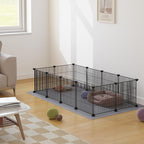 LURIVA DIY Small Animal Playpen, Pet Playpen, Guinea Pig Cages, Rabbit Playpen, Dog Puppy Playpen, Indoor Metal Wire Yard Fence, 15 X 12 Inch, 12 Panels, Black