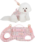 Wakytu Dog Lift Harness Dog Carrier Sling for Small Dogs & Cats,S | stylish puppy sling carrier with handle & pocket,adjustable leash,walking & travel